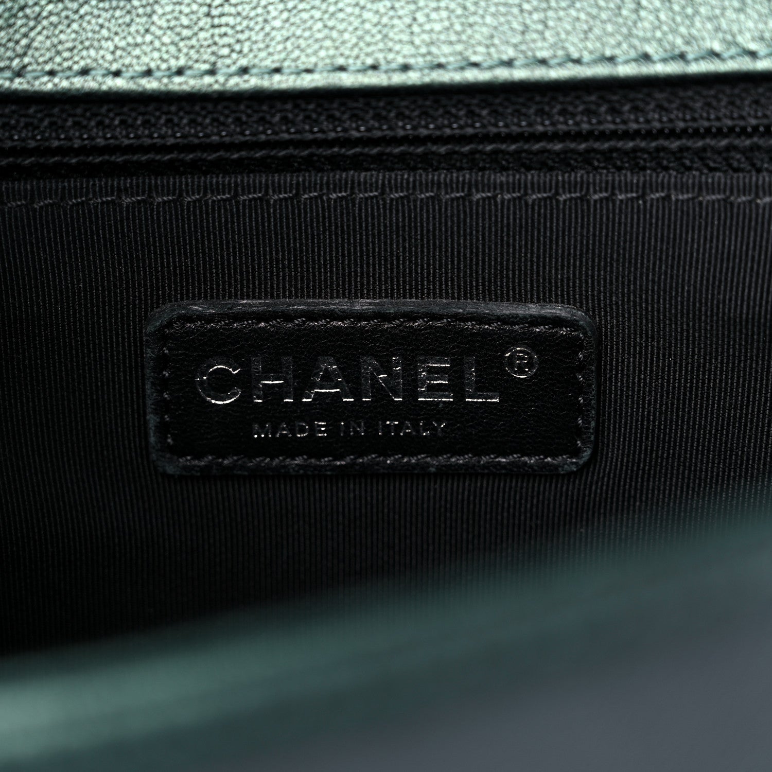 Chanel Iridescent Goatskin Quilted New Medium Boy Flap Green 6 of 9