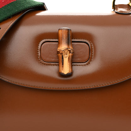 Gucci Boarded Dyana Lux Calfskin Web Medium Bamboo 1947 Top Handle Bag Brown 8 of 11