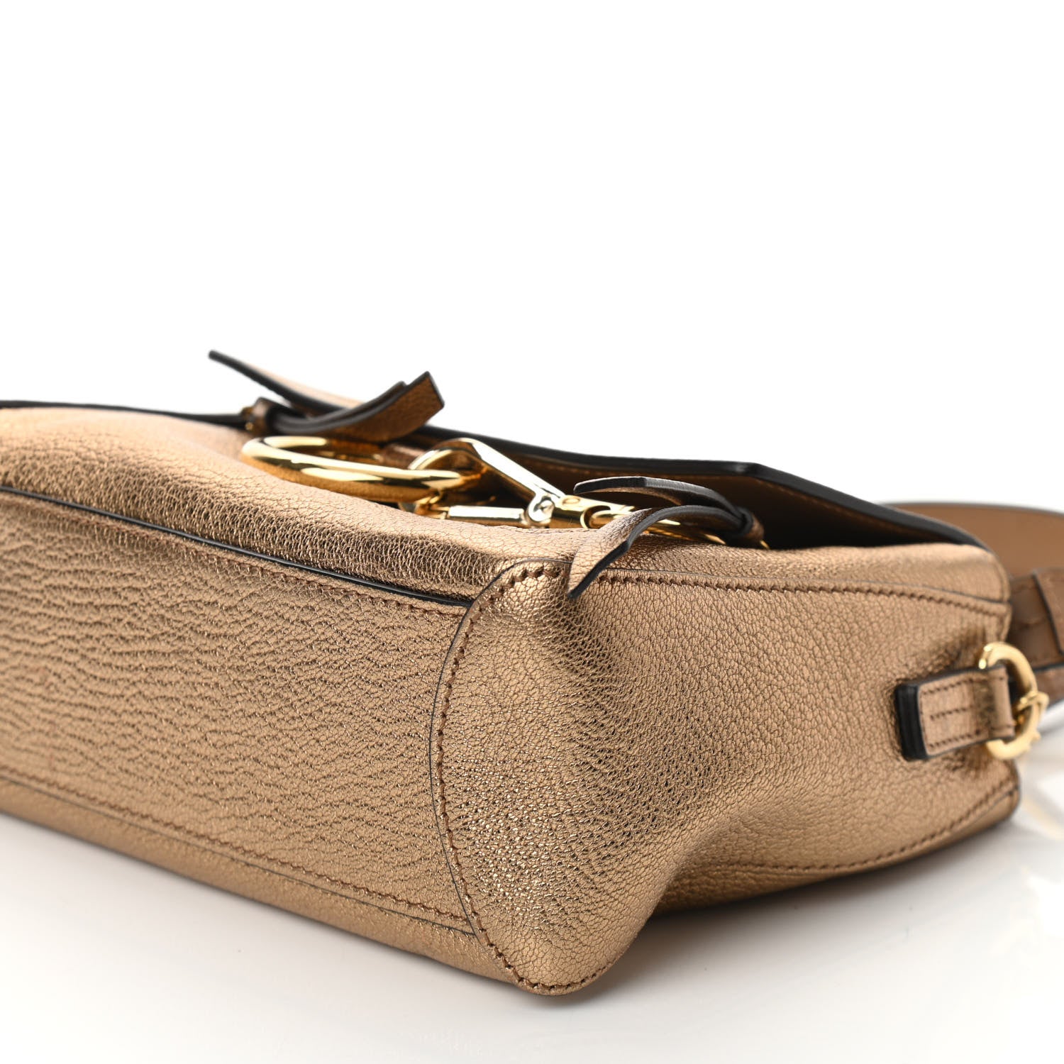 Chloe Metallic Calfskin Mini Faye Day Shoulder Bag Gold 8 of 8