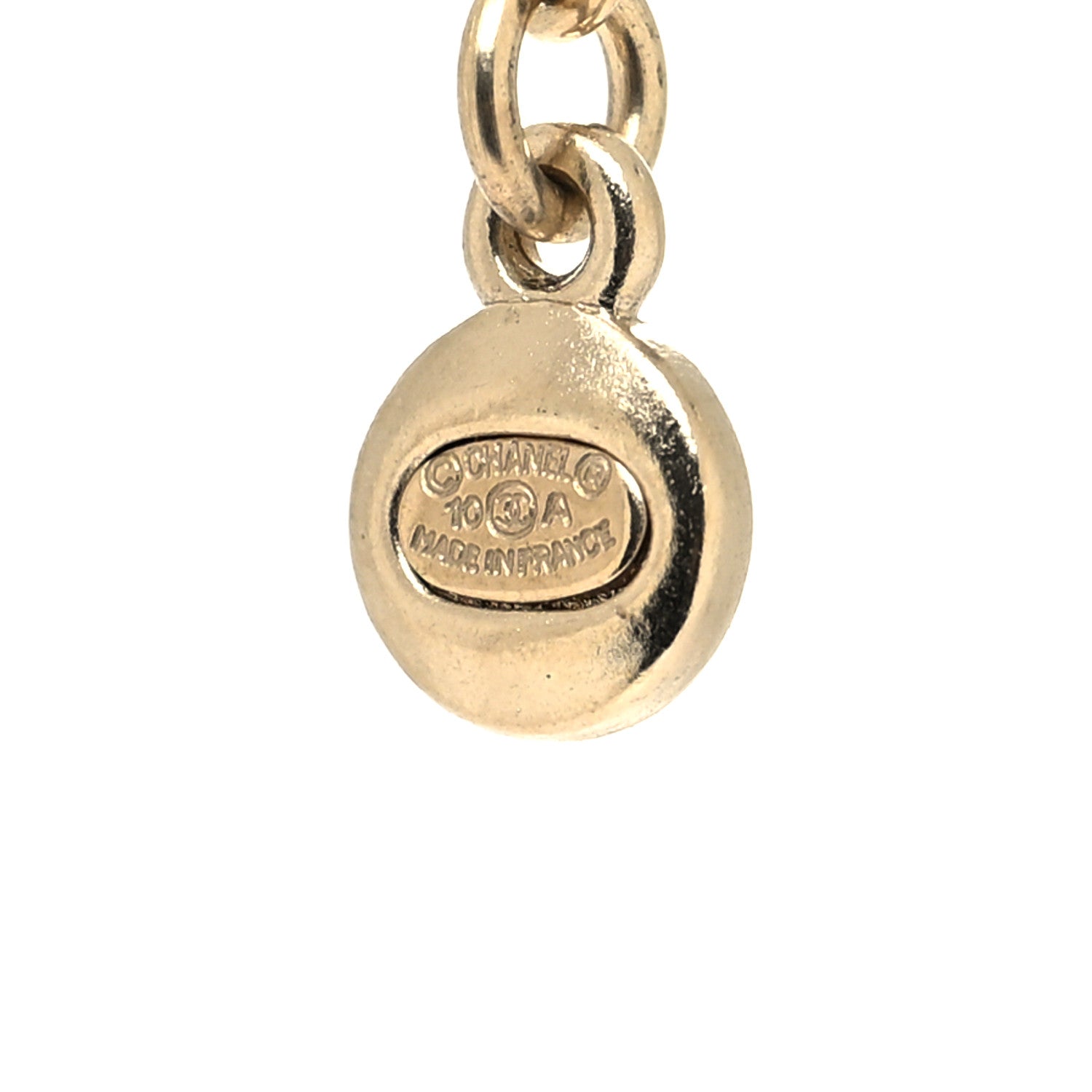 Chanel Crystal Pearl CC Bow Long Necklace Light Gold 5 of 5