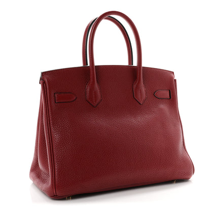 Hermes Taurillon Clemence Birkin 30 Rouge H 3 of 13