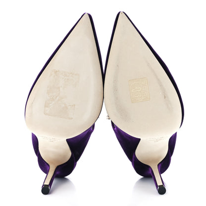Jimmy Choo Suede Crystal Pearl Bing 100 Pumps 36 Purple 5 of 7