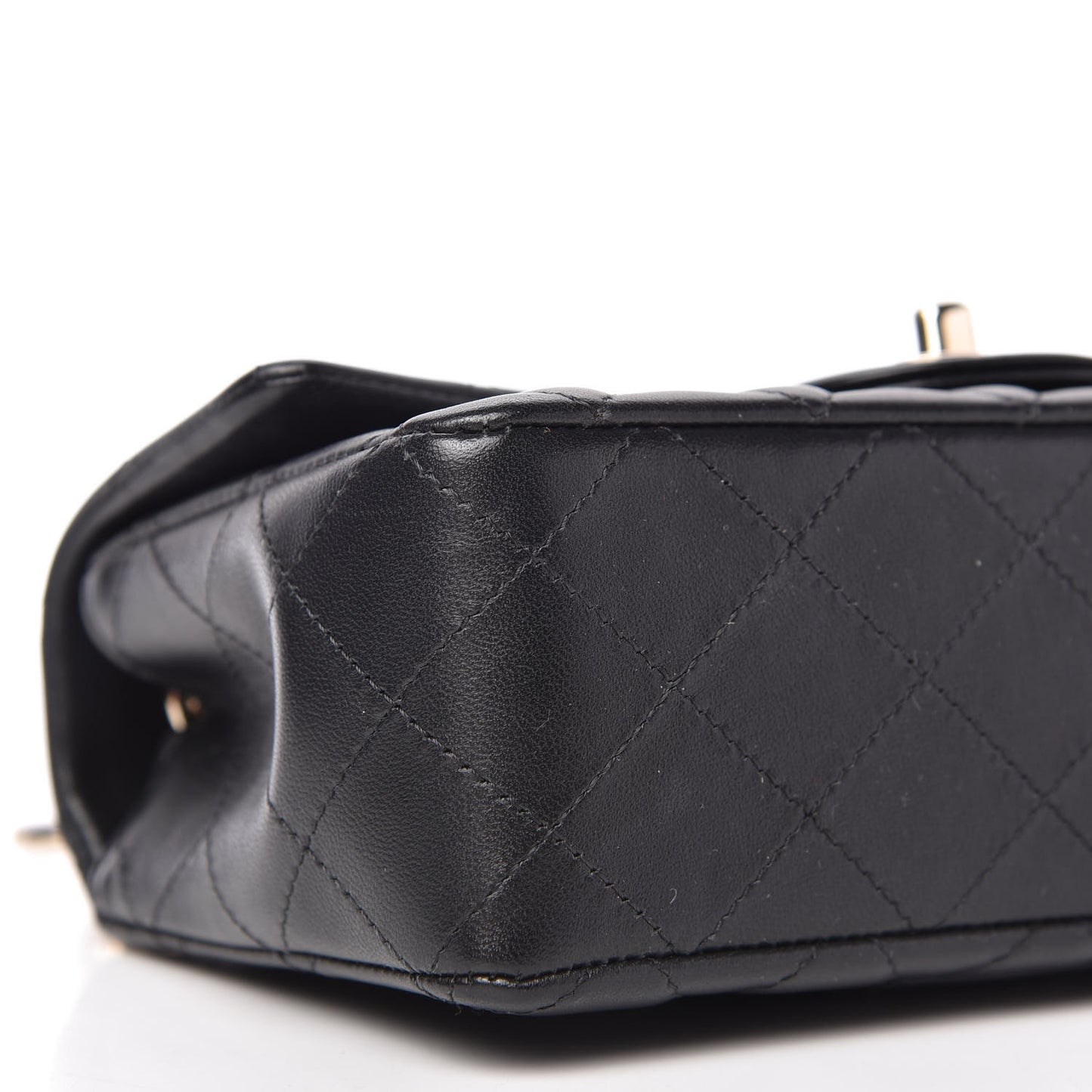 Lambskin Quilted Mini Coco Charms Rectangular Flap Black