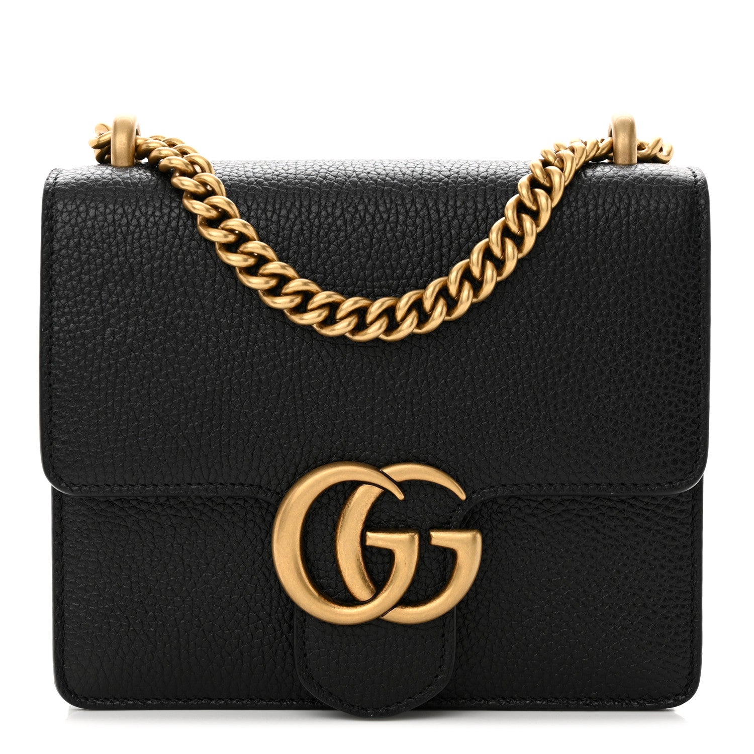 Gucci Knight Calfskin Small GG Marmont Chain Handle Bag Black 1 of 12