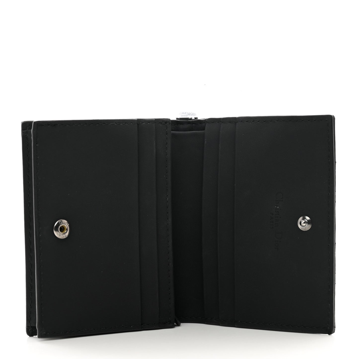 Ultra Matte Calfskin Small Lady Dior Flap Card Holder Black