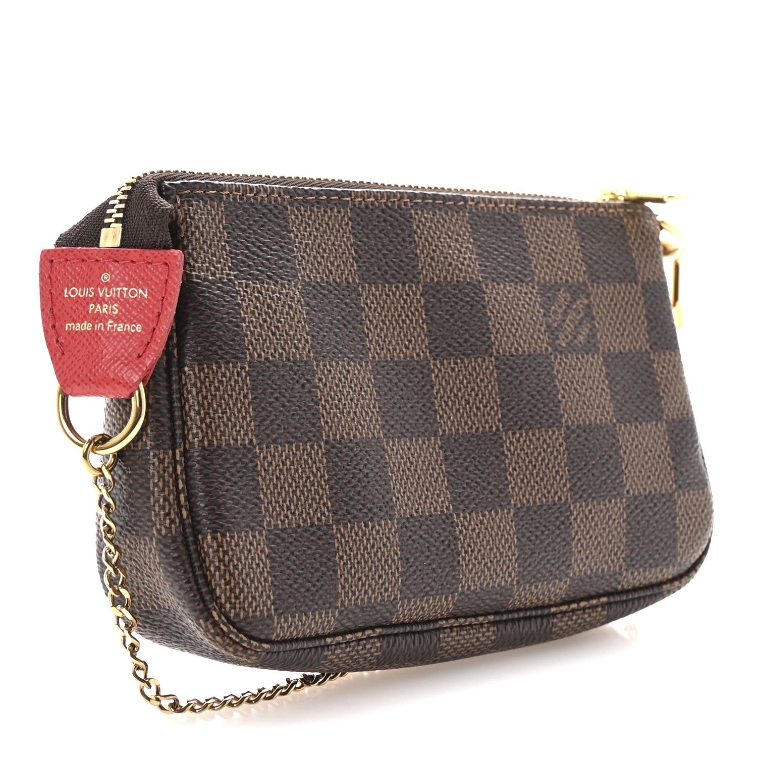 Louis Vuitton Damier Ebene 2019 Christmas Animation Mini Pochette Accessories Red 3 of 7