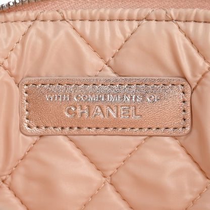 Chanel Metallic Lambskin Quilted Cosmetic Pouch Light Pink 7 of 8