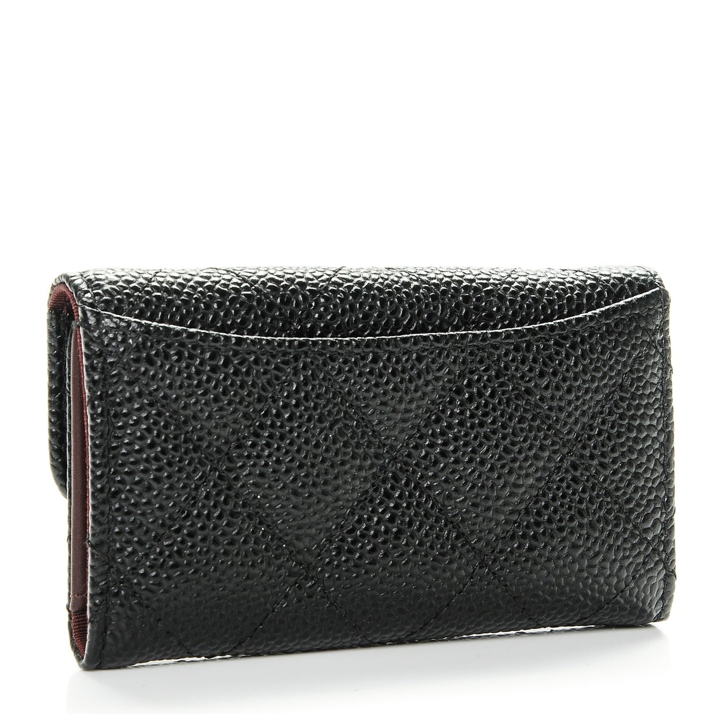 Caviar Quilted 6 Key Holder Black