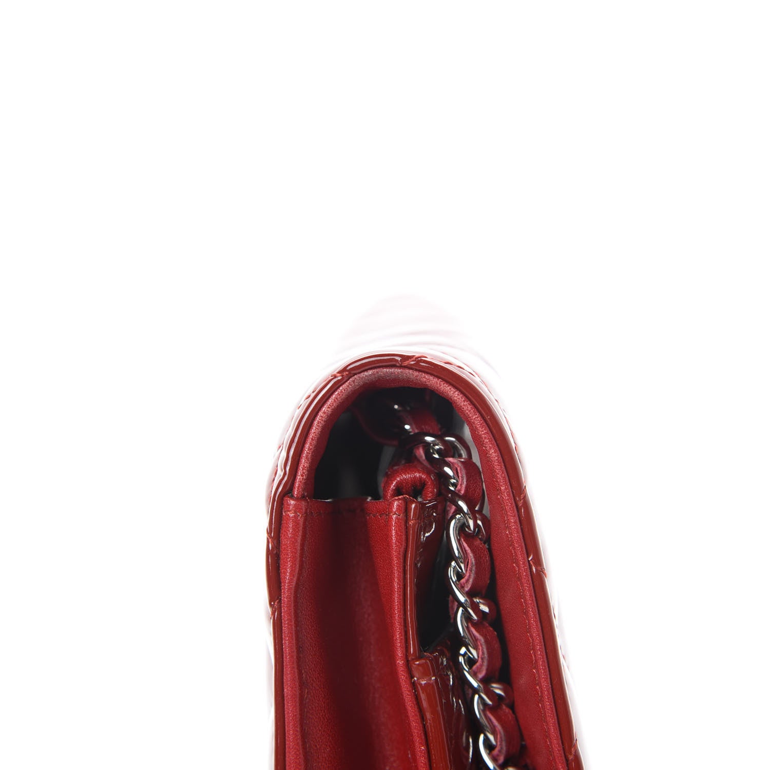 Chanel Patent Quilted Brilliant Wallet On Chain WOC Red 13 of 14