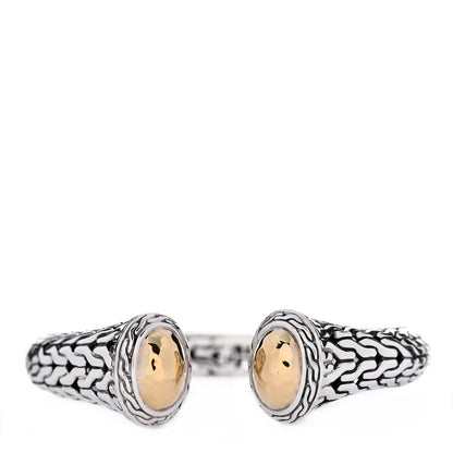 John Hardy Sterling Silver 22K Yellow Gold Palu Oval Kick Cuff Bracelet 1 of 7