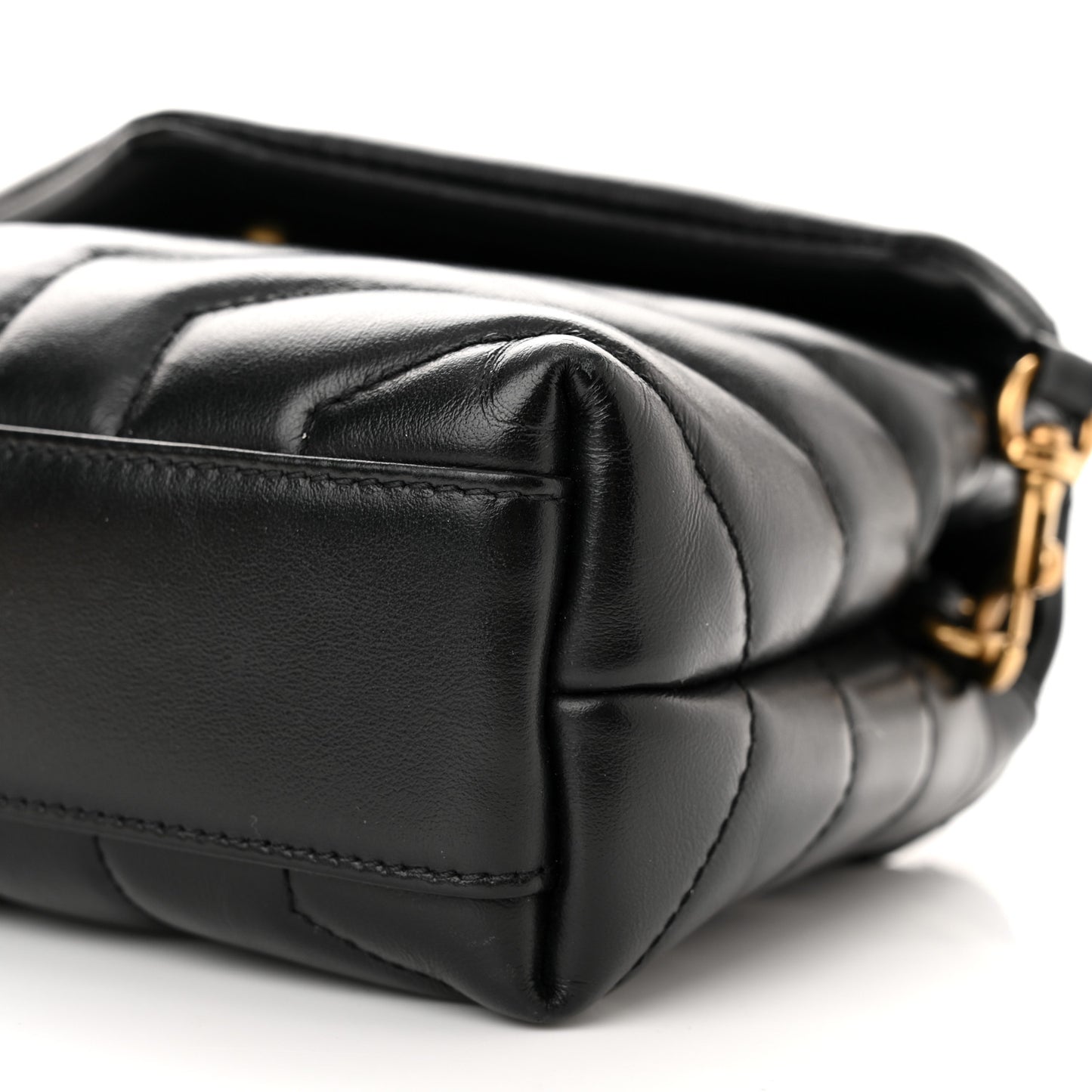 Calfskin Y Quilted Monogram Toy Loulou Crossbody Bag Black