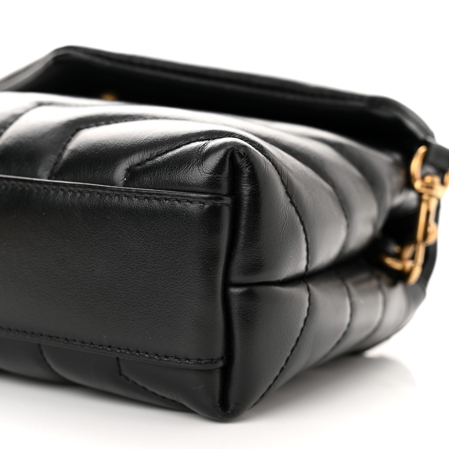 Saint Laurent Calfskin Y Quilted Monogram Toy Loulou Crossbody Bag Black 10 of 12