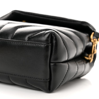 Saint Laurent Calfskin Y Quilted Monogram Toy Loulou Crossbody Bag Black 10 of 12