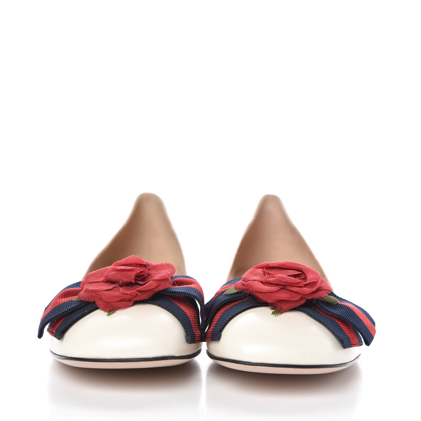 Malaga Kid Web Rose Bow Flats 41 White
