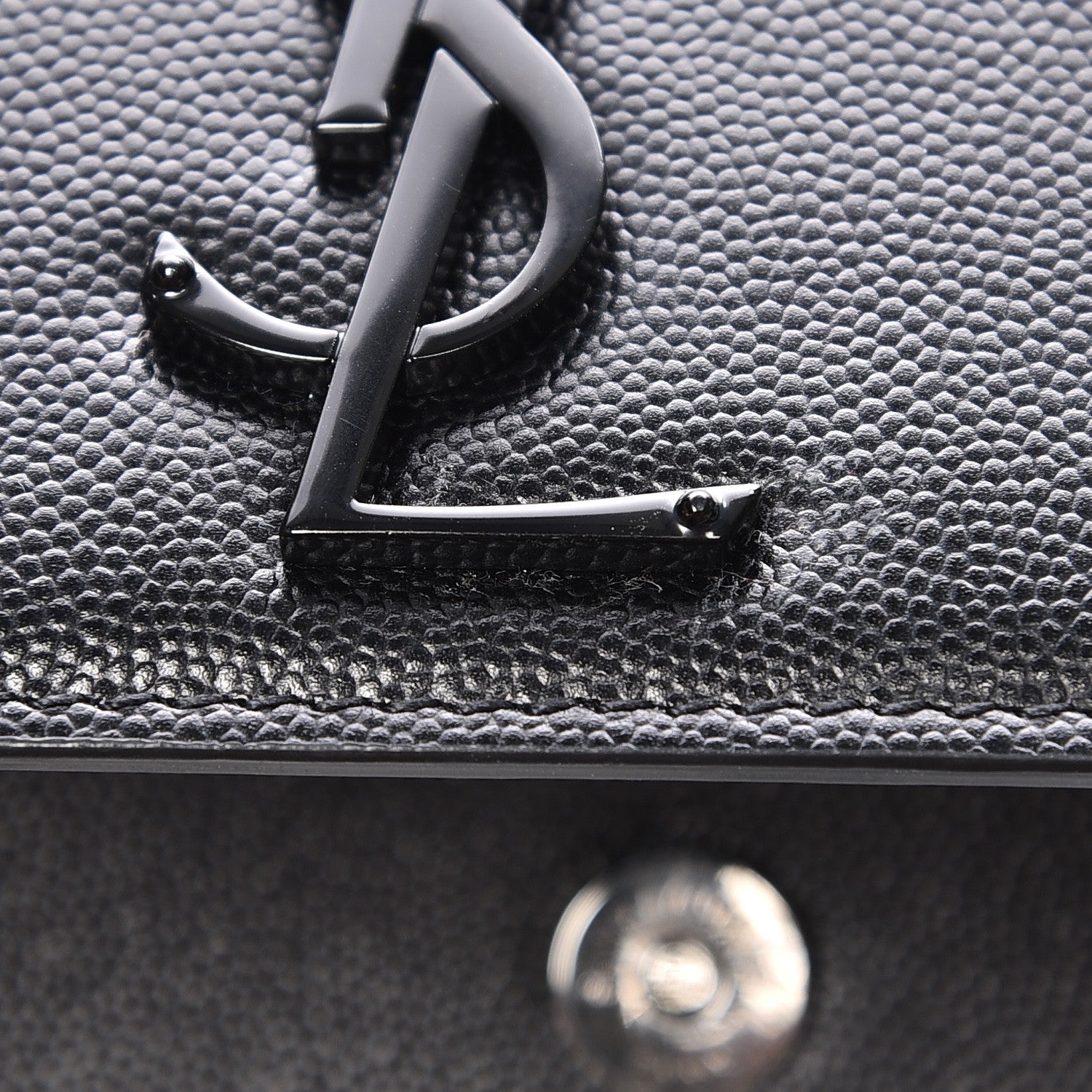 Saint Laurent Grain De Poudre Medium Classic Monogram Kate Satchel Black 8 of 9