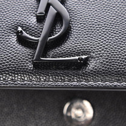Saint Laurent Grain De Poudre Medium Classic Monogram Kate Satchel Black 8 of 9