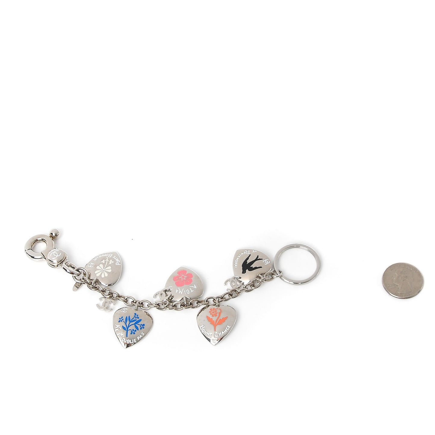 Valentine Charm Key Ring Silver