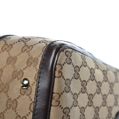Gucci Monogram Vintage Web Medium Boston Dark Brown 16 of 19