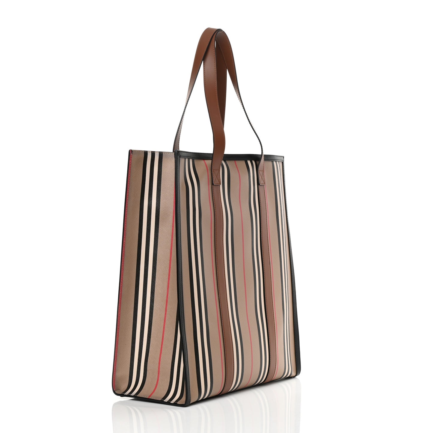 E-Canvas Stripe Book Tote Archive Beige