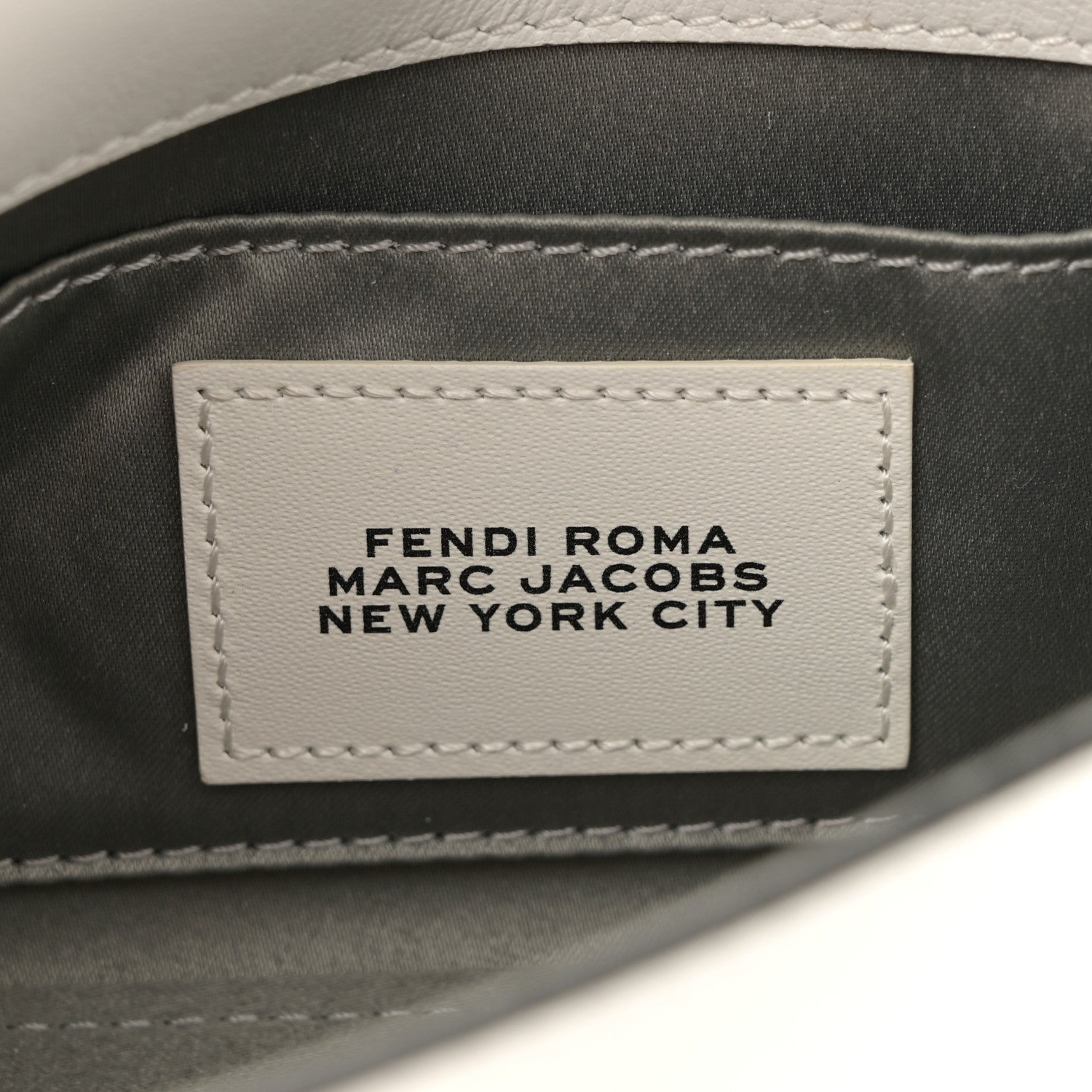 Fendi X MARC JACOBS Nappa Logo Phone Baguette White Black 6 of 10