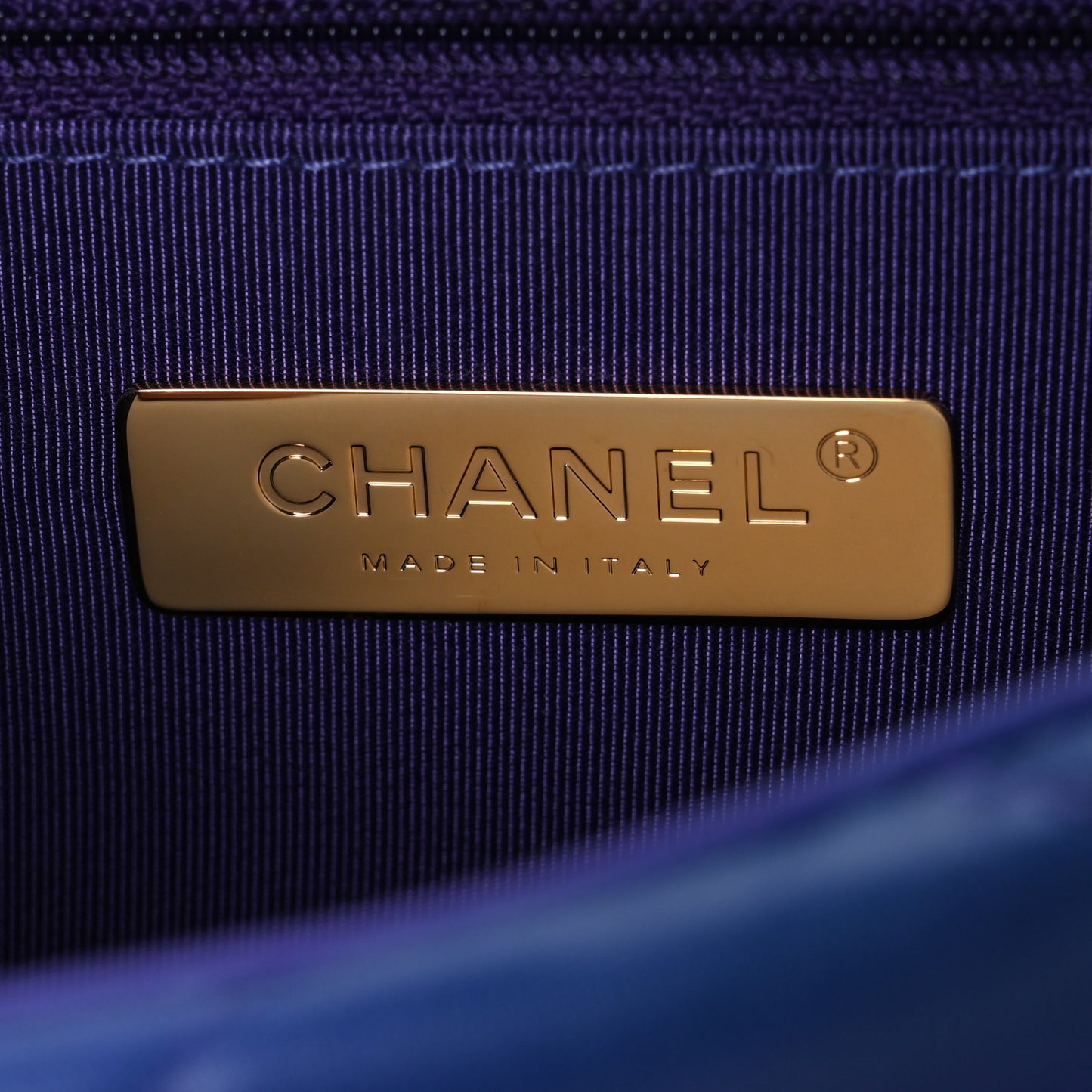 Tie Dye Calfskin Quilted Medium Chanel 19 Flap Blue Purple