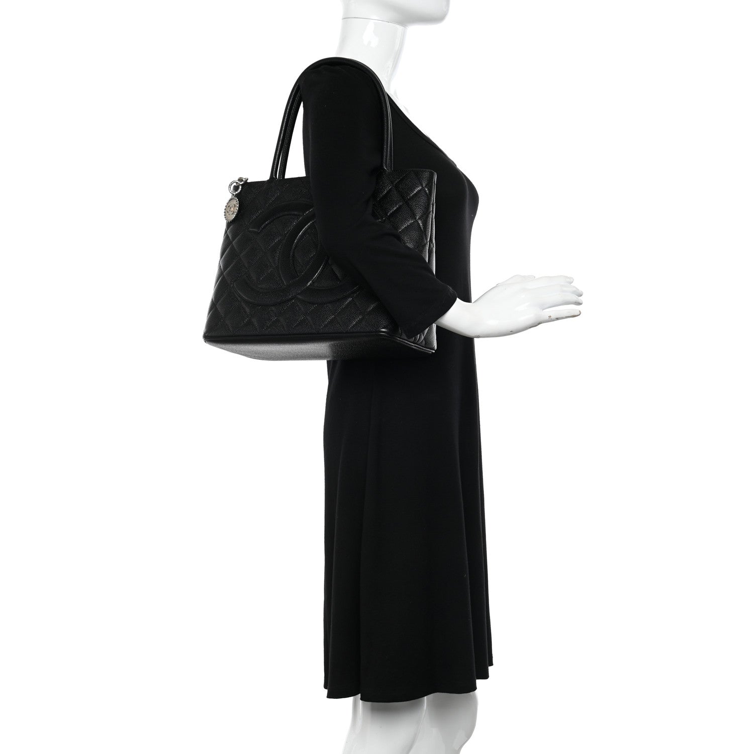 Chanel Caviar Quilted Medallion Tote Black 2 of 11