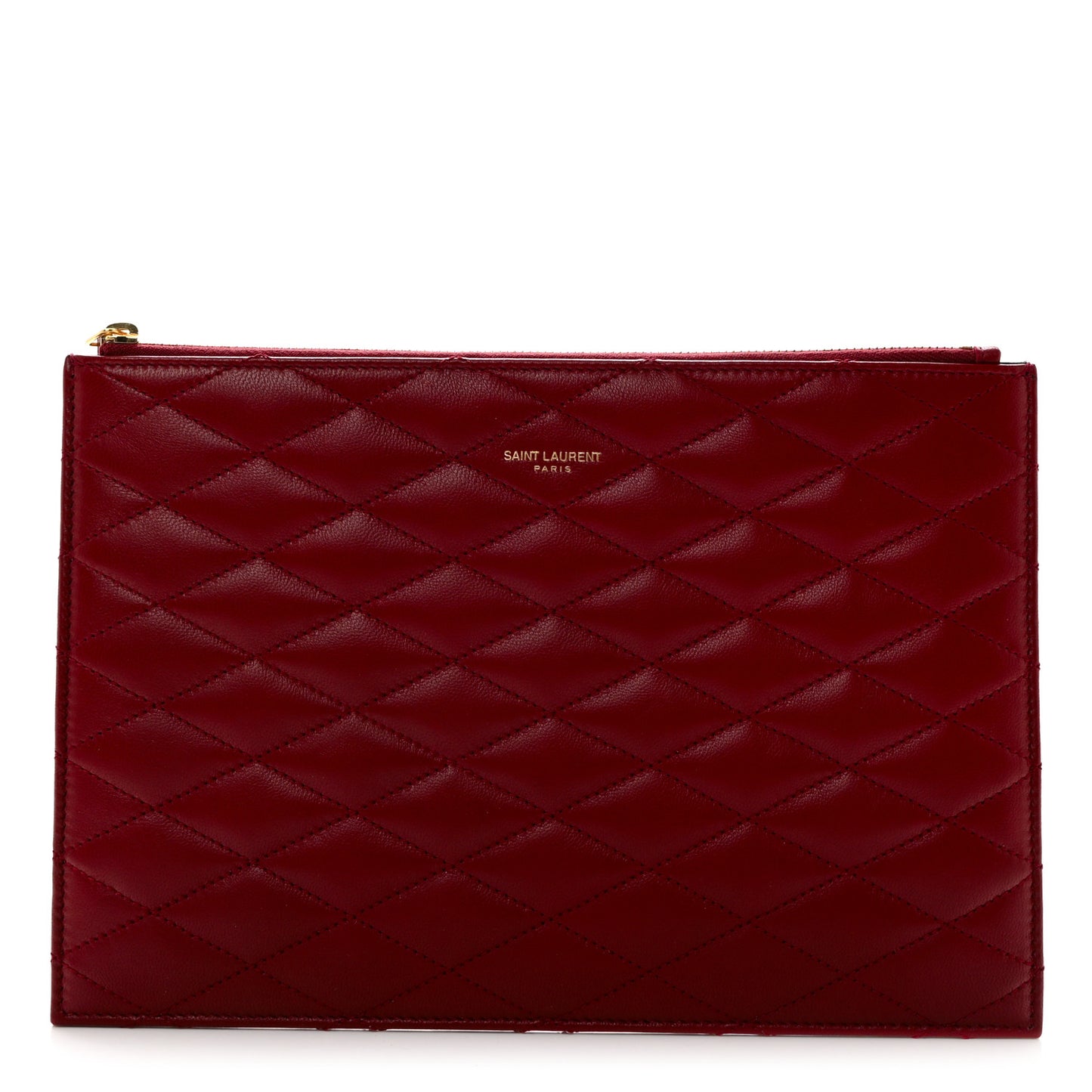Lambskin Monogram Sade Zip Pouch Rouge Opyum