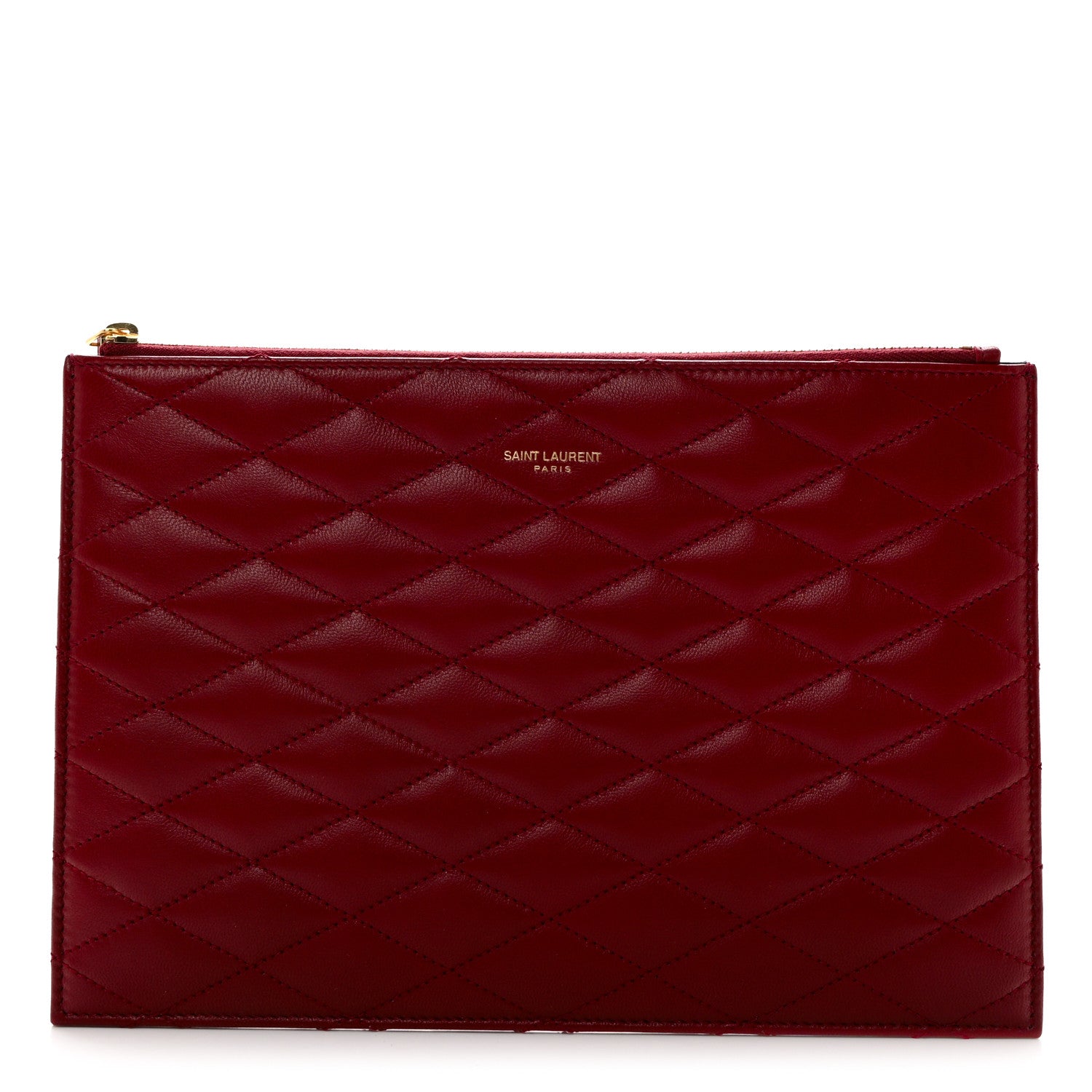 Saint Laurent Lambskin Monogram Sade Zip Pouch Rouge Opyum 1 of 8