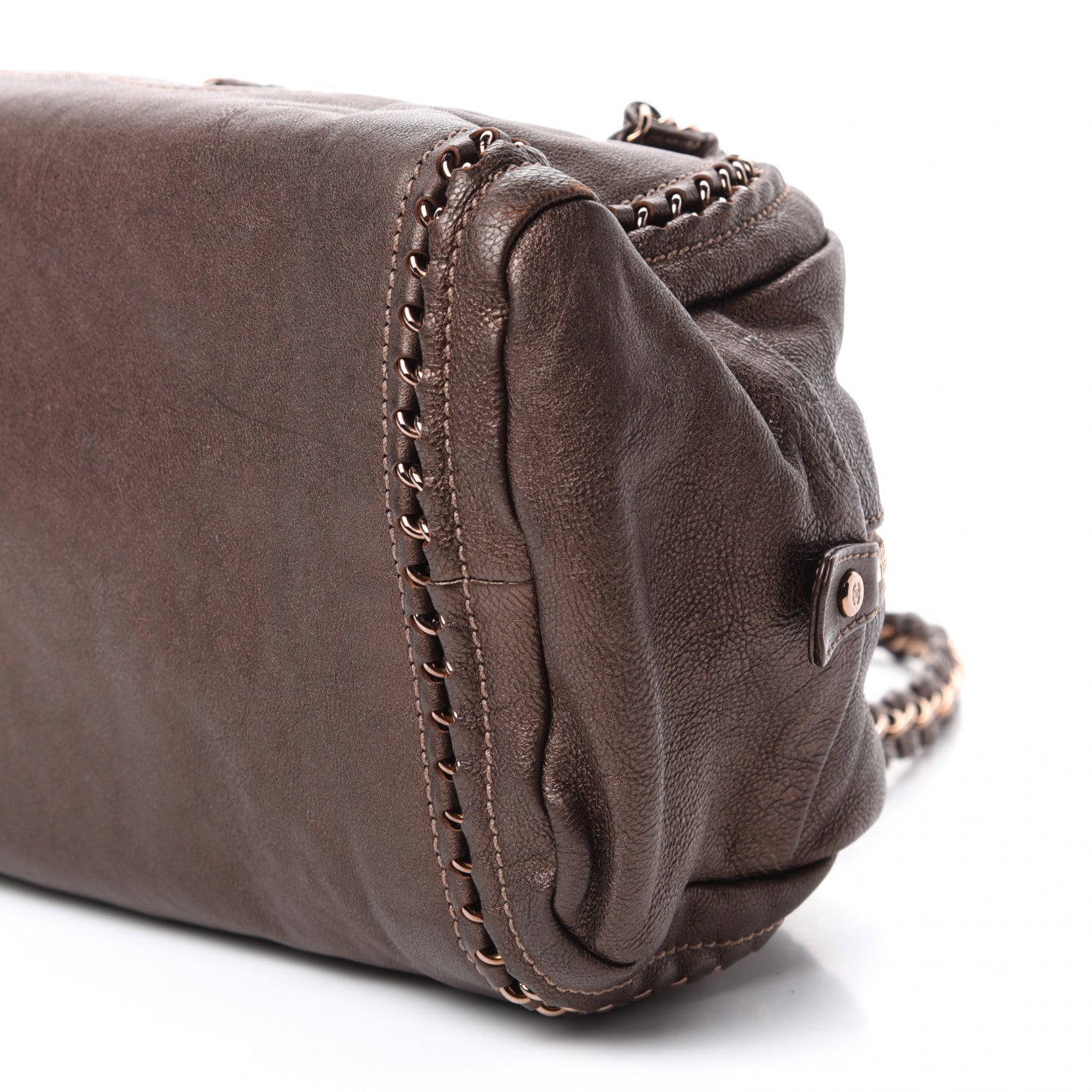 Chanel Goatskin Medium Luxe Ligne Bowler Brown 7 of 15