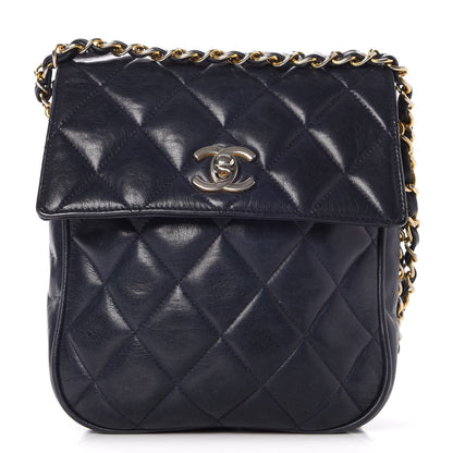 Chanel Lambskin Quilted Mini Flap Navy Blue 1 of 12