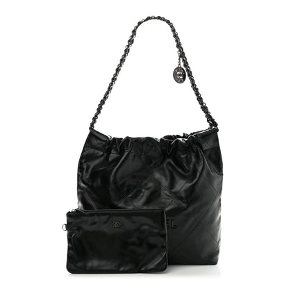 Chanel Shiny Calfskin Quilted Small Chanel 22 So Black 3 of 12