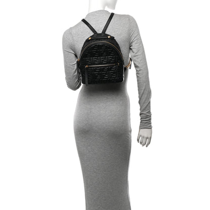 Fendi Nappa FF 1974 Embossed Mini Backpack Black 2 of 10