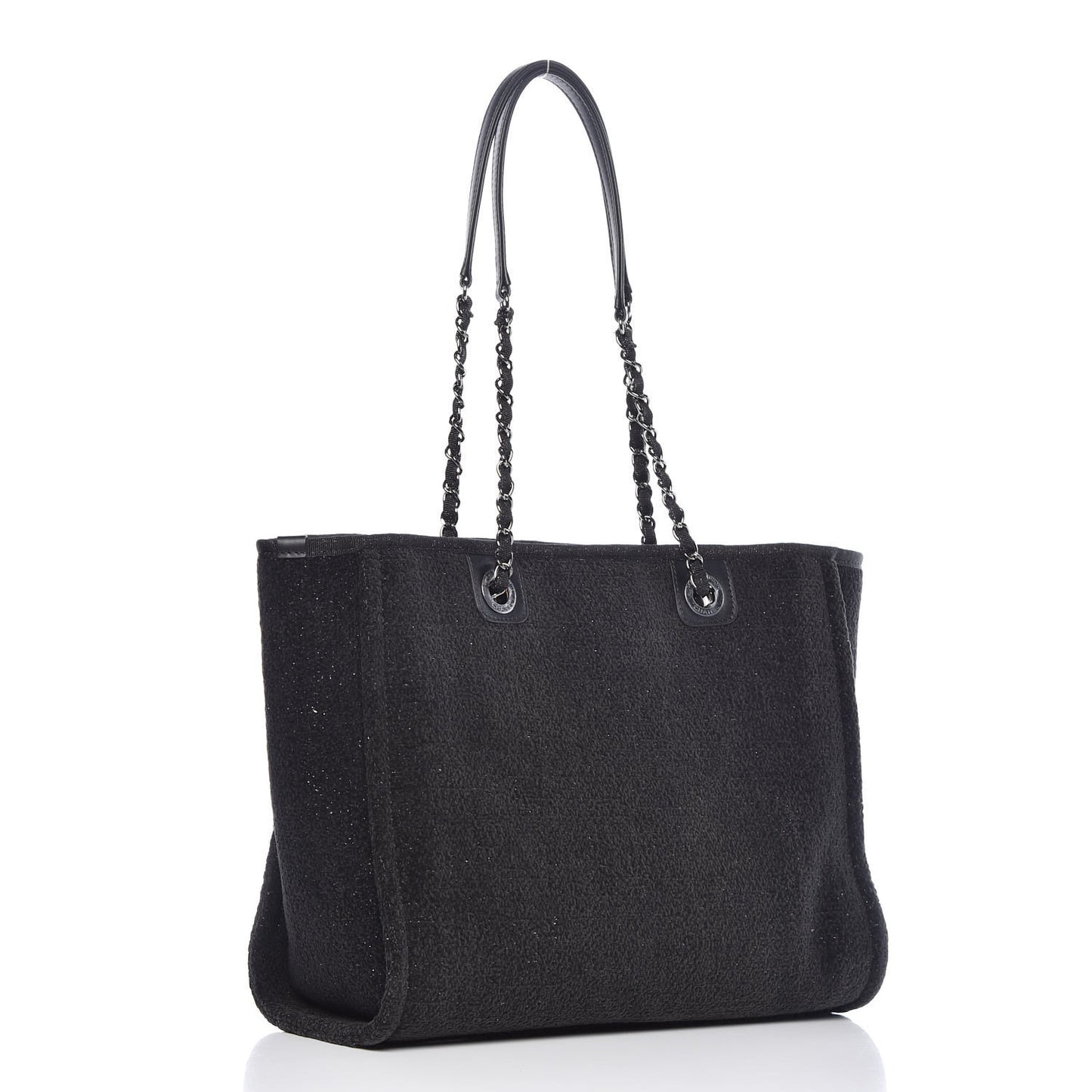 Lurex Boucle Small Deauville Tote Black