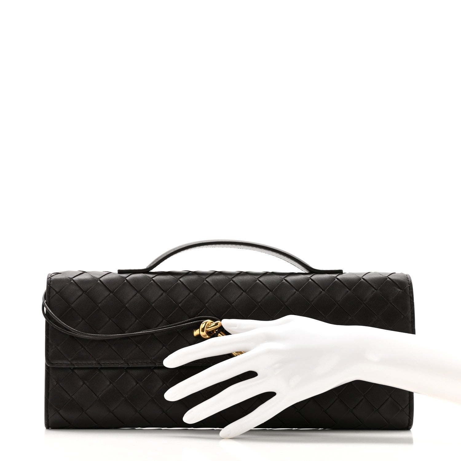Bottega Veneta Nappa Intrecciato Long Andiamo Top Handle Clutch Fondant 2 of 9