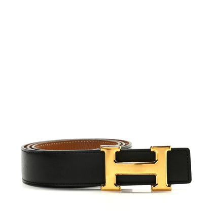 Hermes Box Togo 32mm H Belt 85 Black Gold 1 of 5