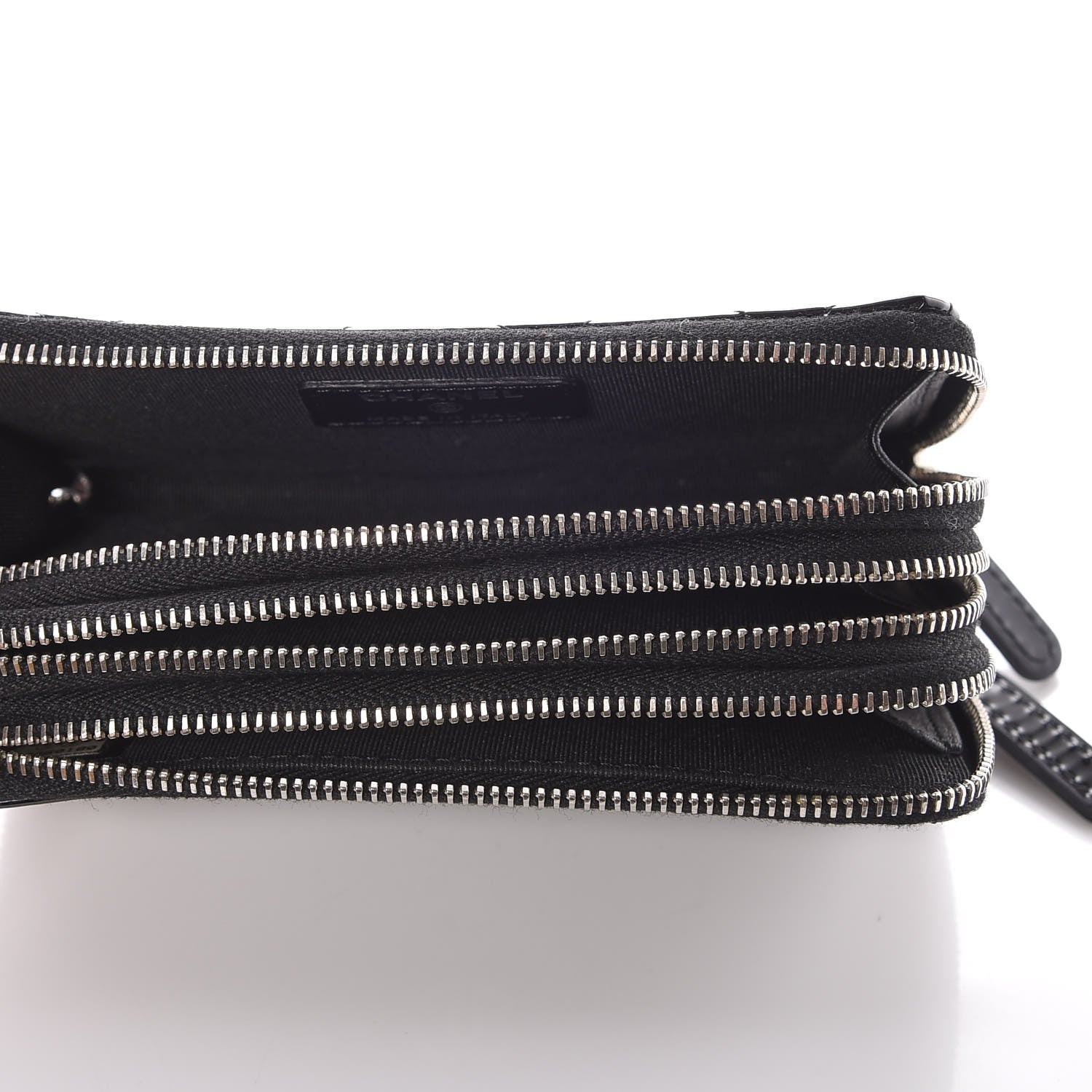 Chanel Patent Quilted Small Triple Zipper Wallet Black 6 of 9