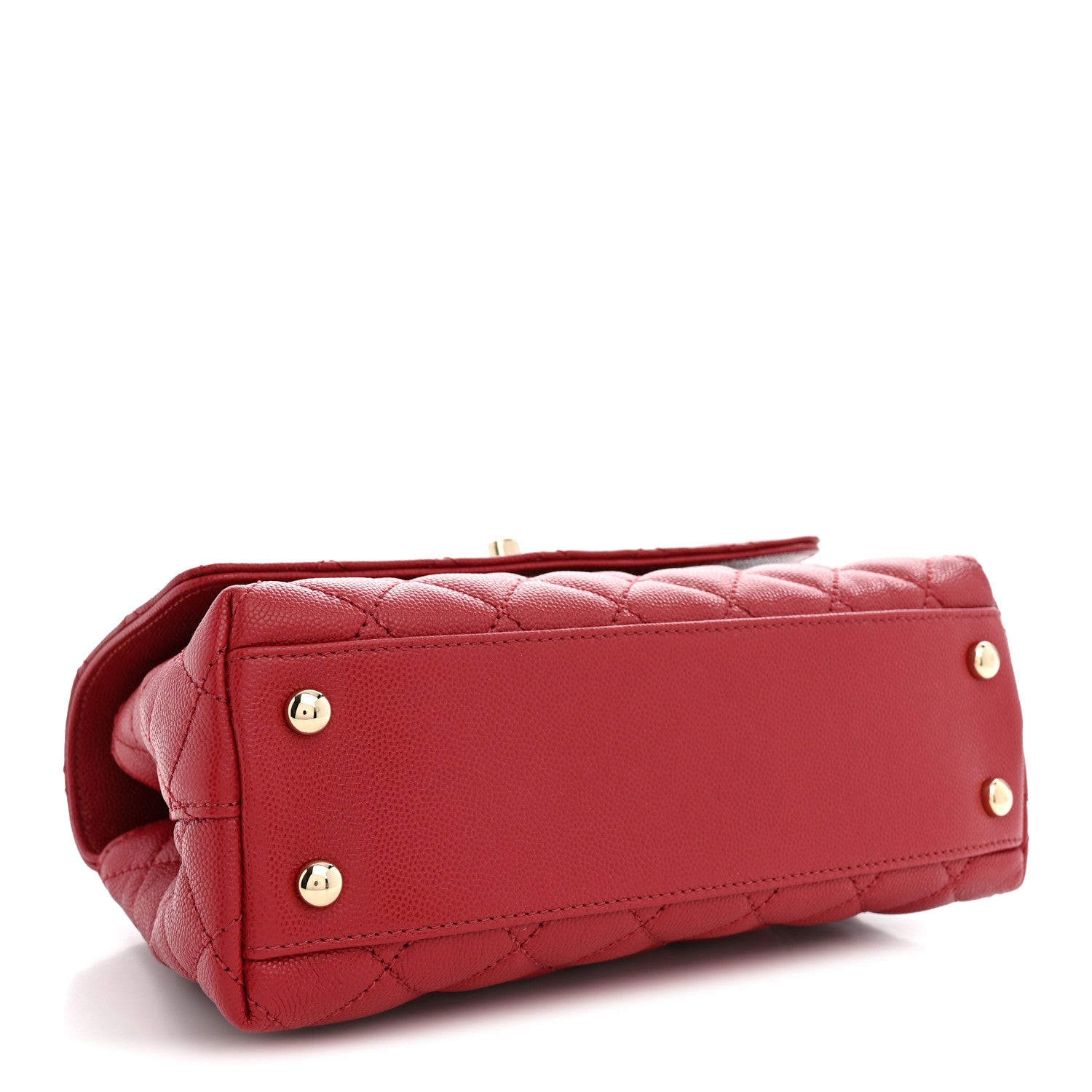 Chanel Caviar Quilted Mini Coco Handle Flap Red 4 of 10