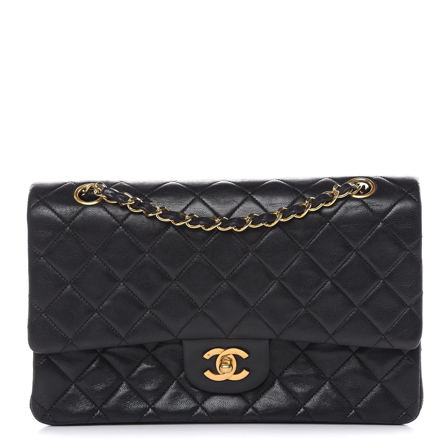 Chanel Lambskin Quilted Medium Double Flap Black 1 of 14