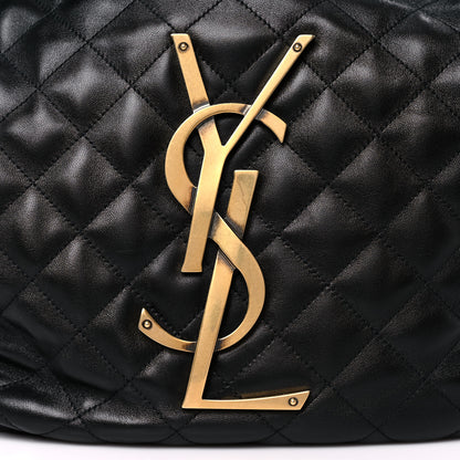 Saint Laurent Lambskin Quilted Maxi Icare Shopping Tote Black 12 of 14