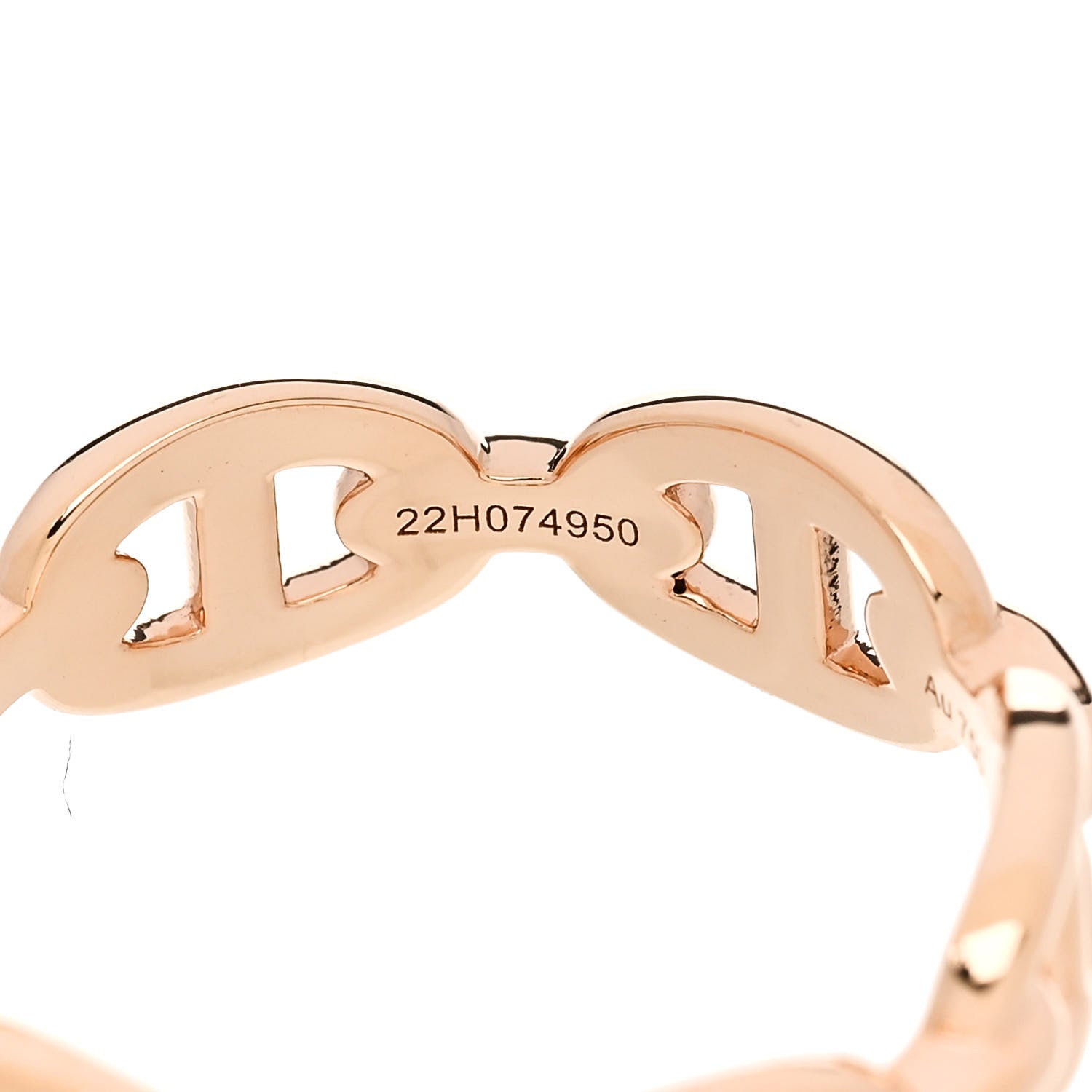 Hermes 18K Rose Gold PM Chaine D'Ancre Enchainee Ring 54 7 7 of 8
