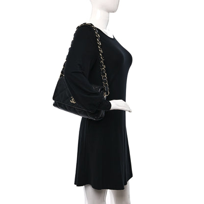 Chanel Lambskin Quilted Logo Strap Flap Black 4 of 10