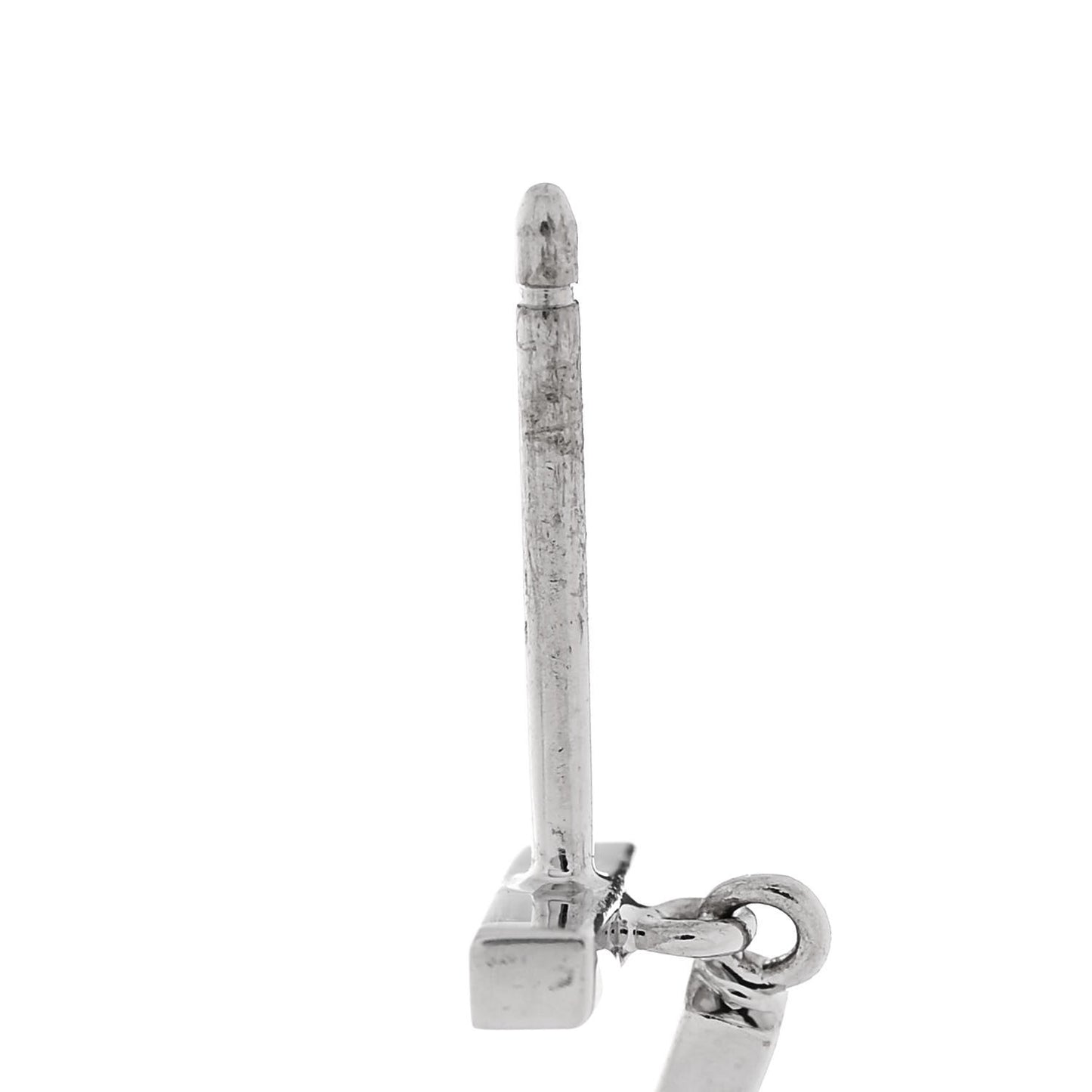 18K White Gold T Bar Earrings