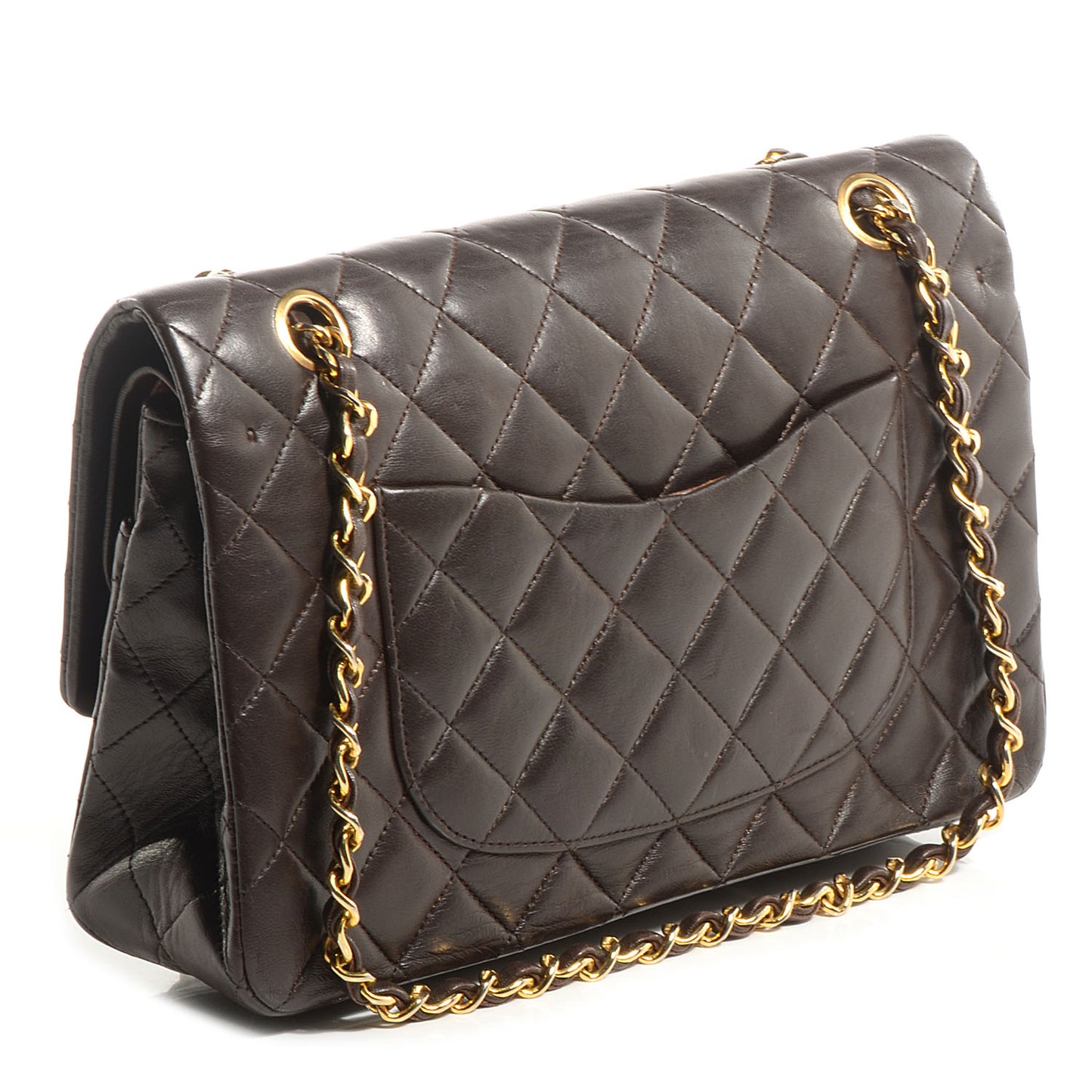 Lambskin Medium Double Flap Brown
