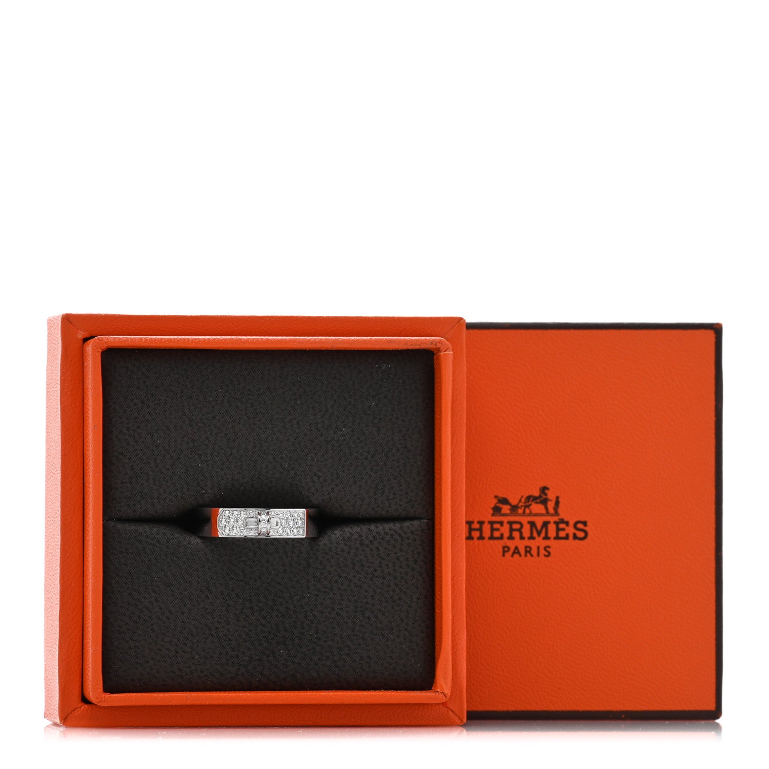Hermes 18K White Gold Diamond Kelly Ring 53 6.5 5 of 5