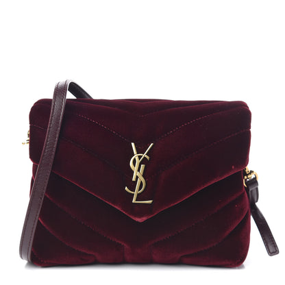 Saint Laurent Velvet Y Quilted Monogram Toy Loulou Crossbody Bag French Burgundy 1 of 11