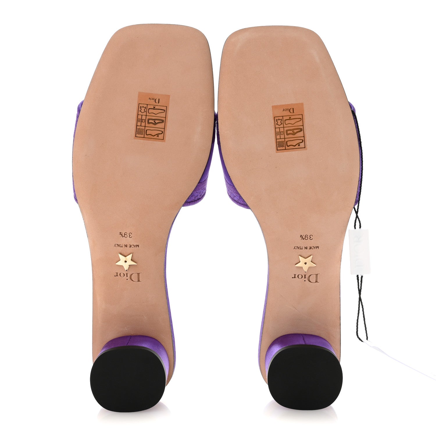 Christian Dior Satin Embroidered Dway 35mm Slide Sandals 39.5 Purple 6 of 10