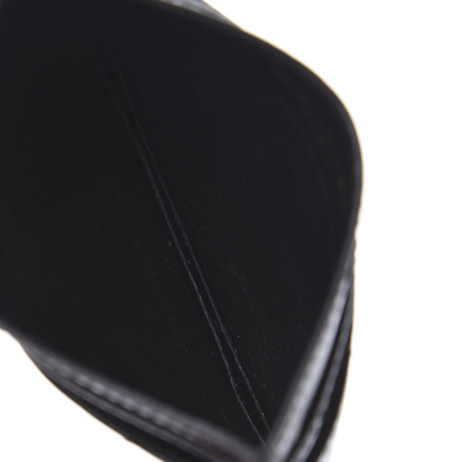 Saint Laurent Grain De Poudre Matelasse Chevron Monogram Credit Card Case Black 5 of 8