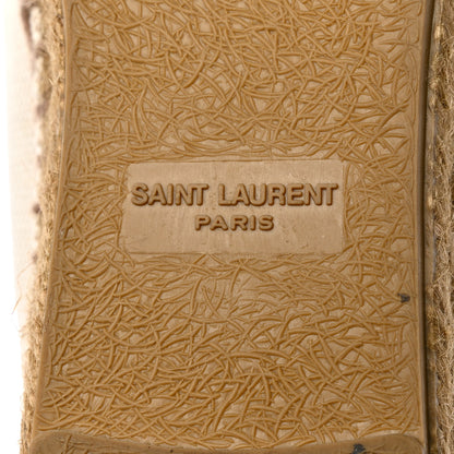 Saint Laurent Canvas Nappa Elba Light Logo Embroidered Espadrilles 36 Panna 9 of 12