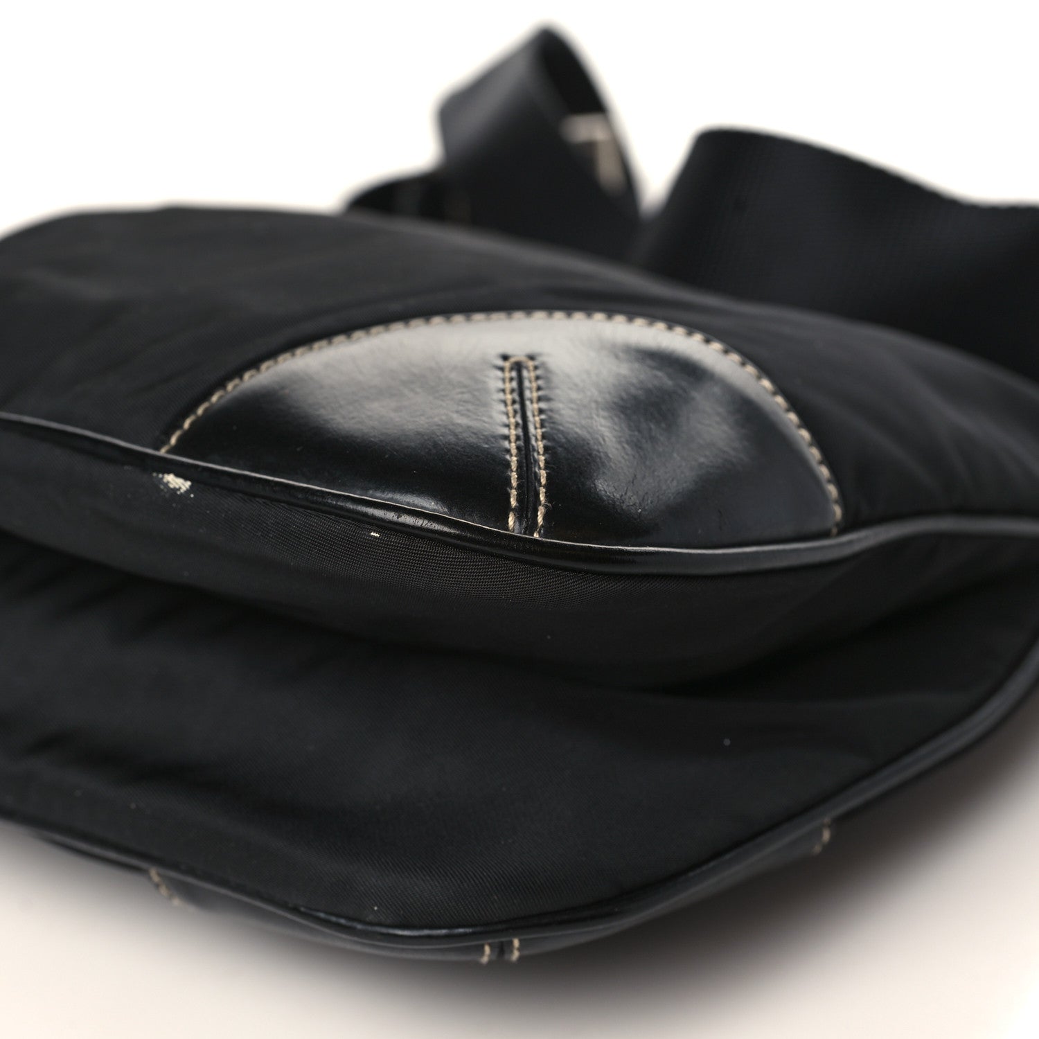 Prada Tessuto Nylon Calfskin Flat Messenger Bag Black 7 of 10