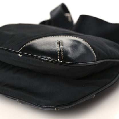 Prada Tessuto Nylon Calfskin Flat Messenger Bag Black 7 of 10